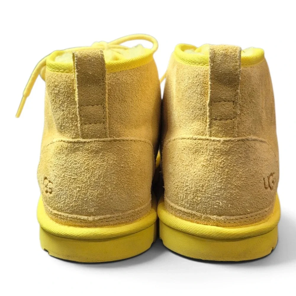 UGG Neumel Mens 12 Yellow Suede Chukka Ankle Boots Wool Lined 1094269